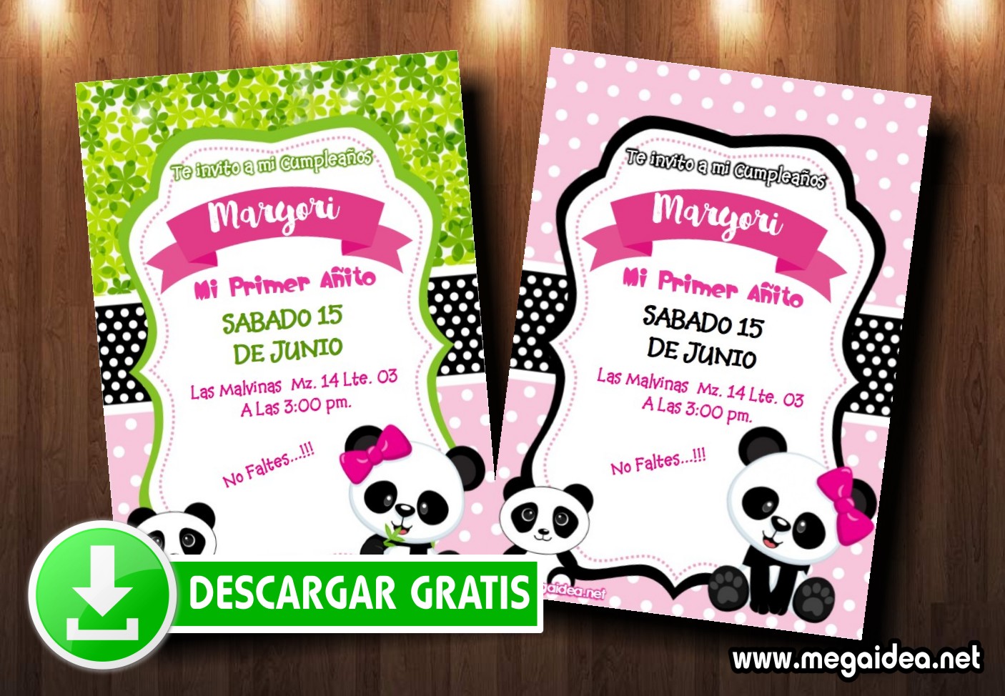 Invitación Cumpleaños Osita Panda GRATIS - Mega Idea