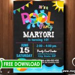Pool Party Invitation Editable