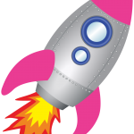 astronauta clipart cohete pink