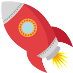 astronauta clipart cohete rojo