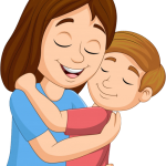 dia de la madre clipart abrazando su hijo