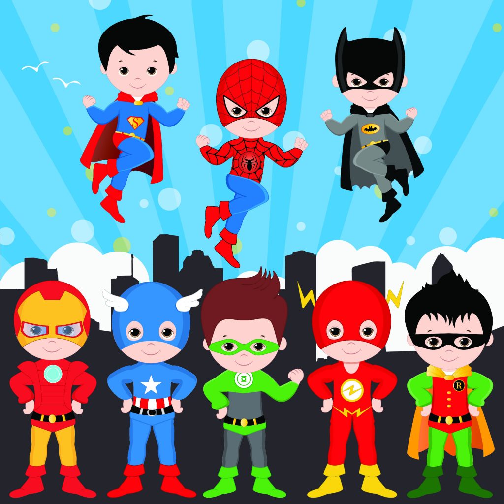 Super Héroes Kids Clipart PNG transparente - Mega Idea