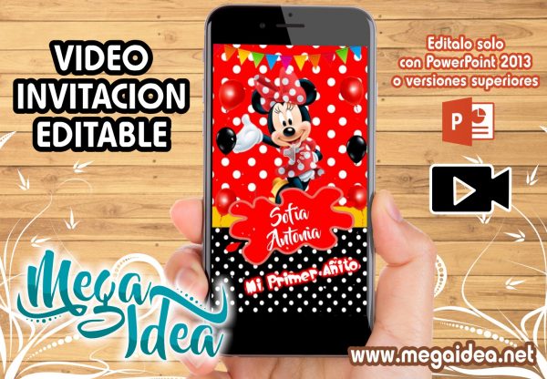 Video Invitacion Minnie Mouse Roja