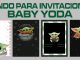 Fondo para invitaciones Baby Yoda
