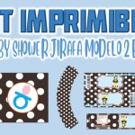 Kit Imprimible de Jirafa Modelo 2 para Baby Shower Niño