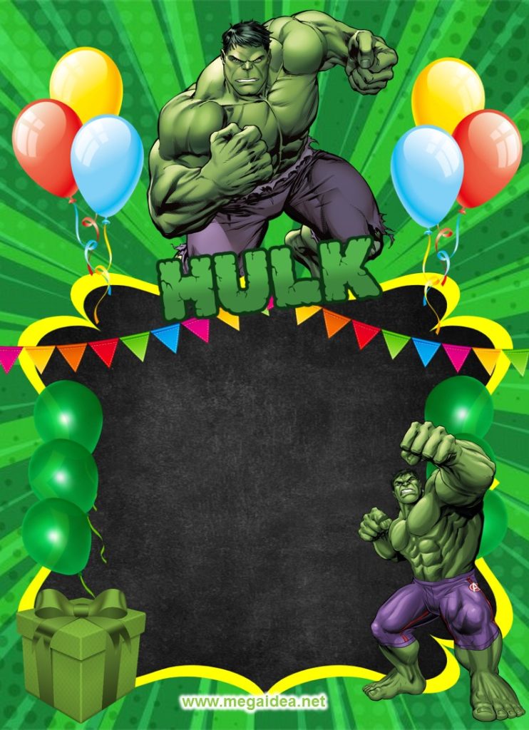 fondo invitacion Hulk 1