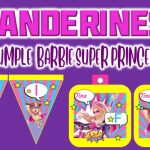 Banderines de Barbie Super Princesa para Cumpleaños