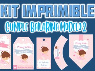 Kit Imprimible cumple Bailarina modelo 2 MUESTRA