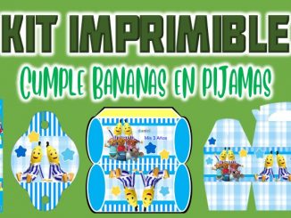 Kit Imprimible cumple Bananas en Pijamas muestra