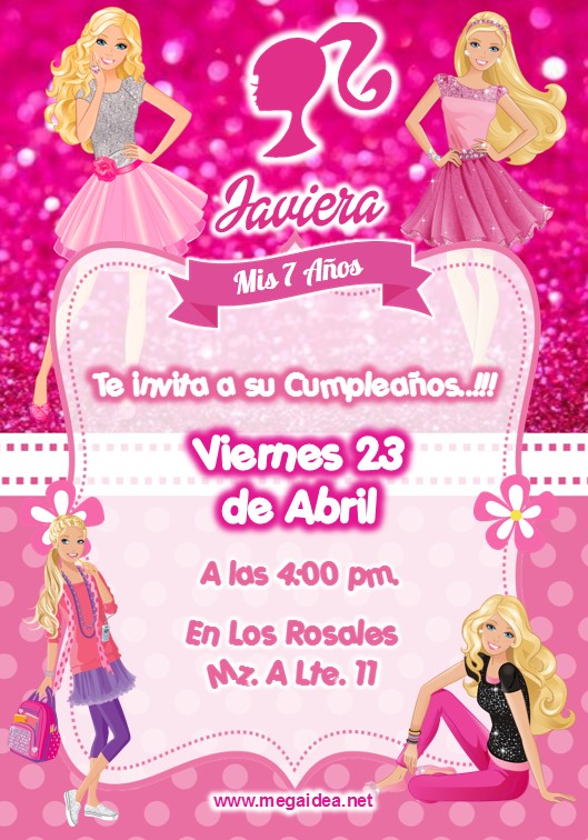 Invitacion Barbie 1