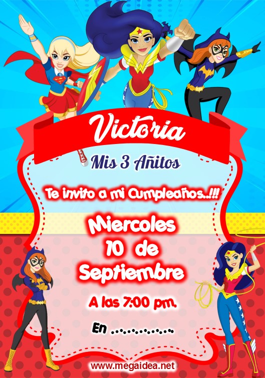 Invitacion Super Hero Girls 2