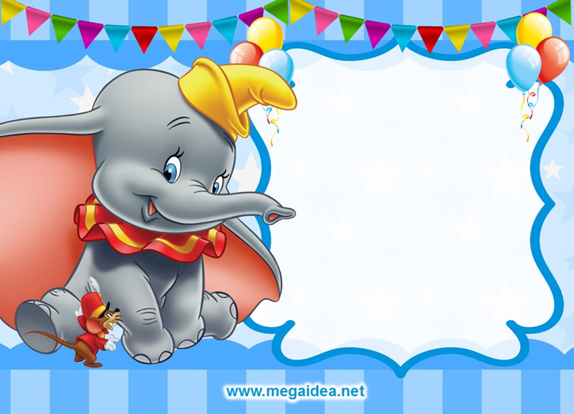 fondo invitacion Dumbo nino