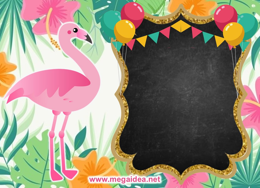fondo invitacion Flamingos