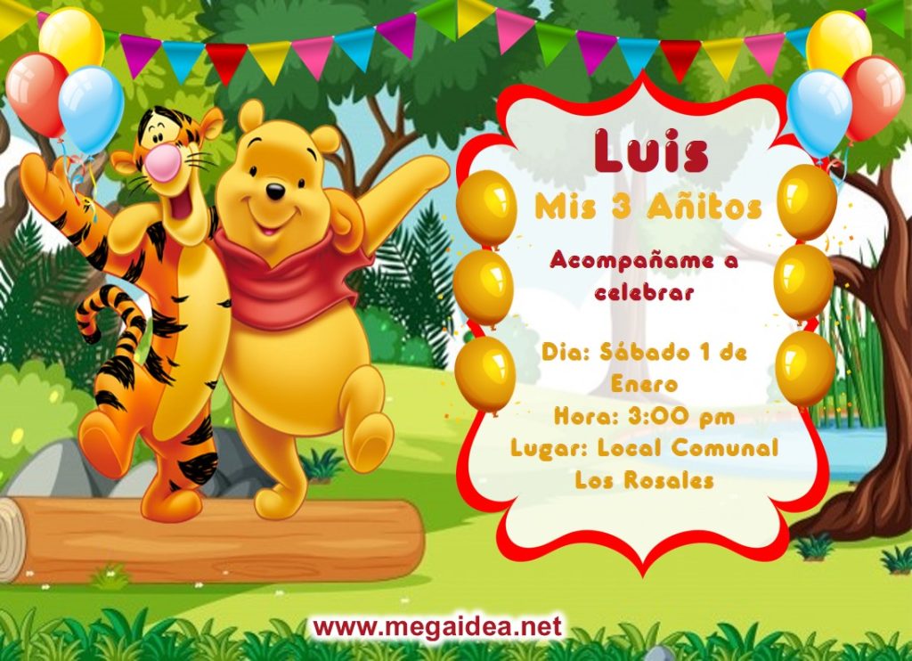 invitacion Winnie the Pooh