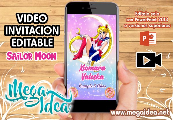 Video invitacion Sailor Moon en Powerpoint